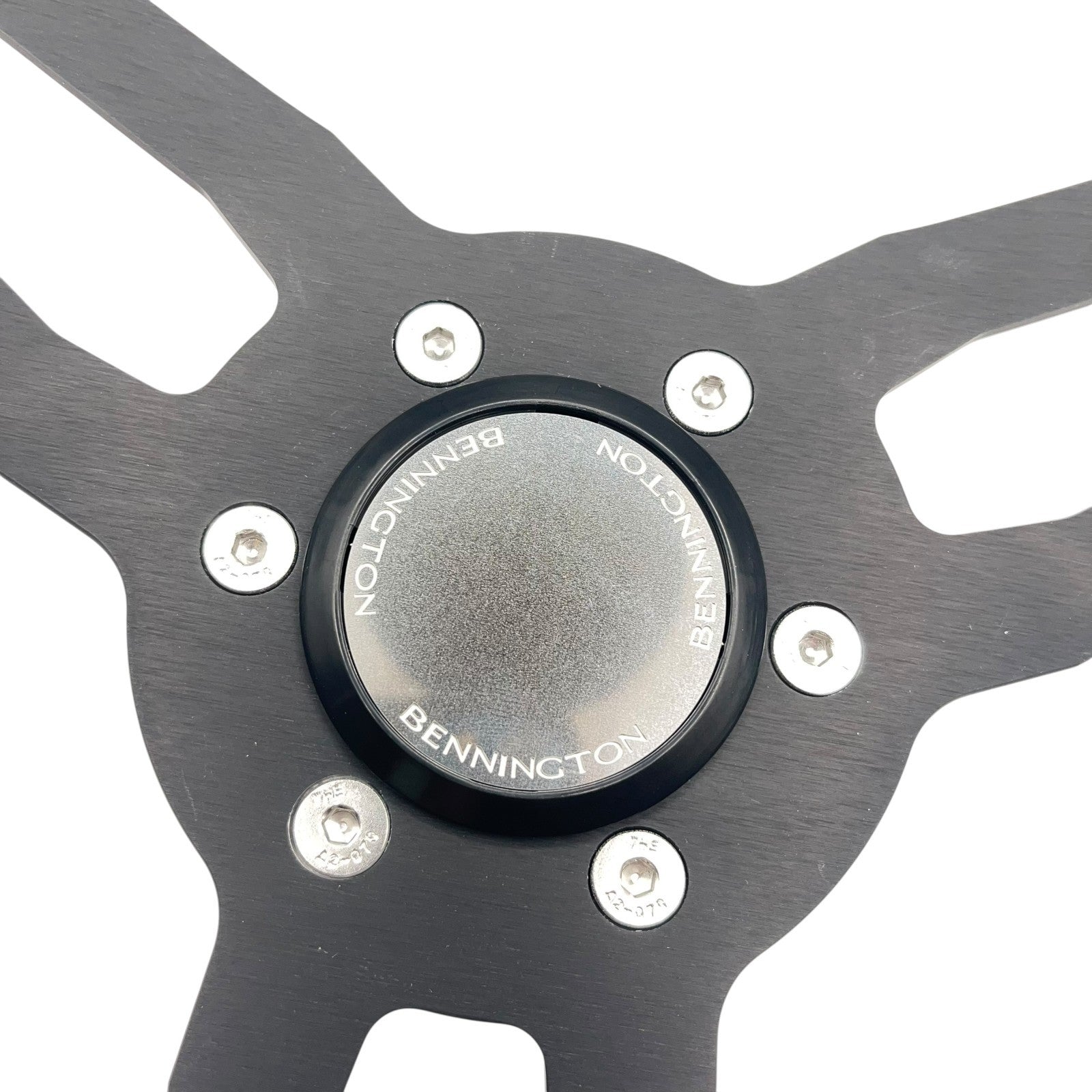Model 15 Marine Steering Wheel Black Brushed Aluminum Spokes | Bennington