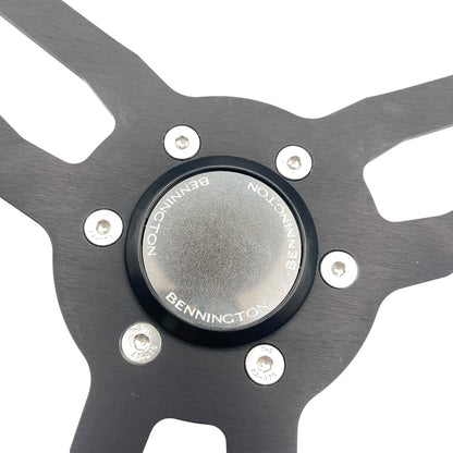 Model 15 Marine Steering Wheel Black Brushed Aluminum Spokes | Bennington
