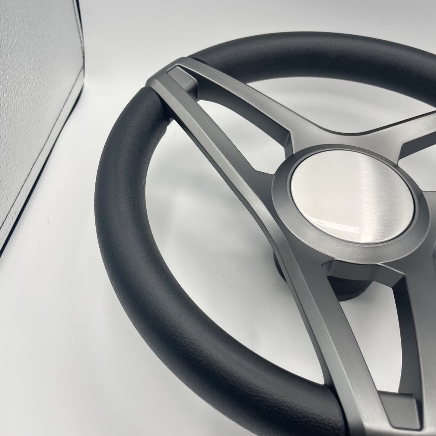 Molino Gray w/Soft Touch Urethane Rim Boat Steering Wheel | Plain