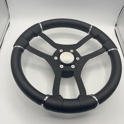 Malera Boat Steering Wheel Black Aluminum Spokes | Target Snap-in