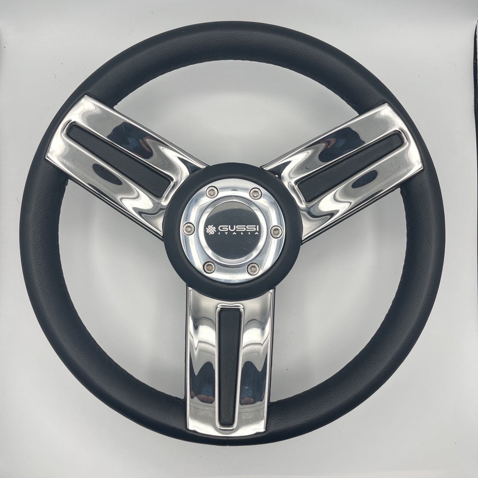 Gussi Italia Marine Steering Wheel Stainless Steel Spoke Soft Touch Rim | Gussi