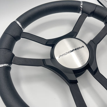 Malera Boat Steering Wheel Black Aluminum Spokes | Moomba Boats
