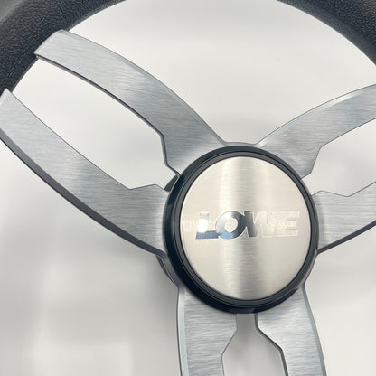 Cabrio Boat Steering Wheel Gray Brushed Alum Spoke | Lowe Boat