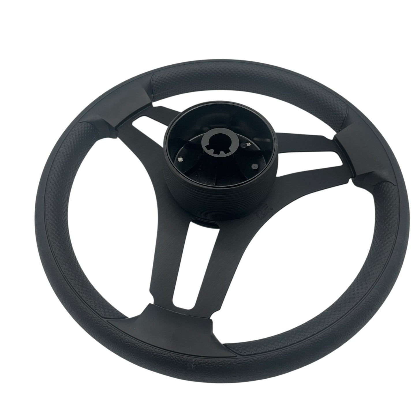 Gussi Italia Marine Steering Wheel Black Brushed Metal Spokes | Plain Dome