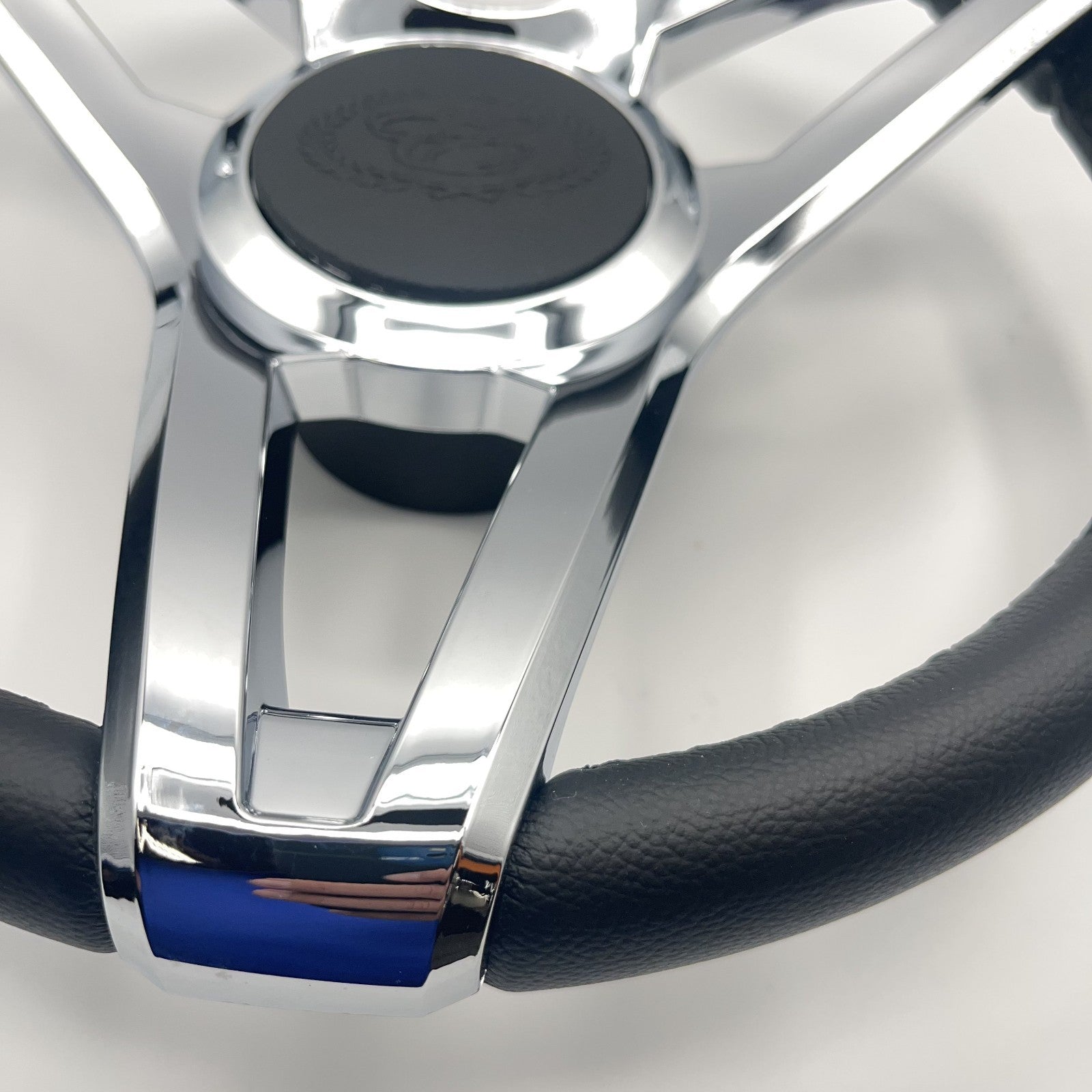 Cobalt Boat Steering Wheel Plastic Spoke Leather Stitched Rim | Cobalt Logo