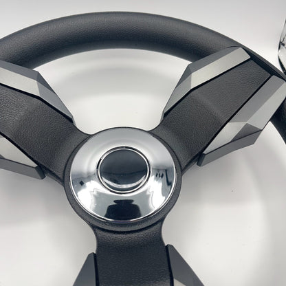 Collina Boat Steering Wheel Dark Gray Inserts - Stingray - Keyed ONLY