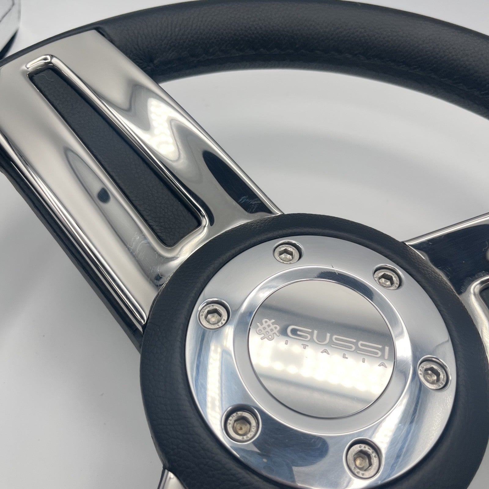 Gussi Italia Marine Steering Wheel Stainless Steel Spoke Soft Touch Rim | Gussi