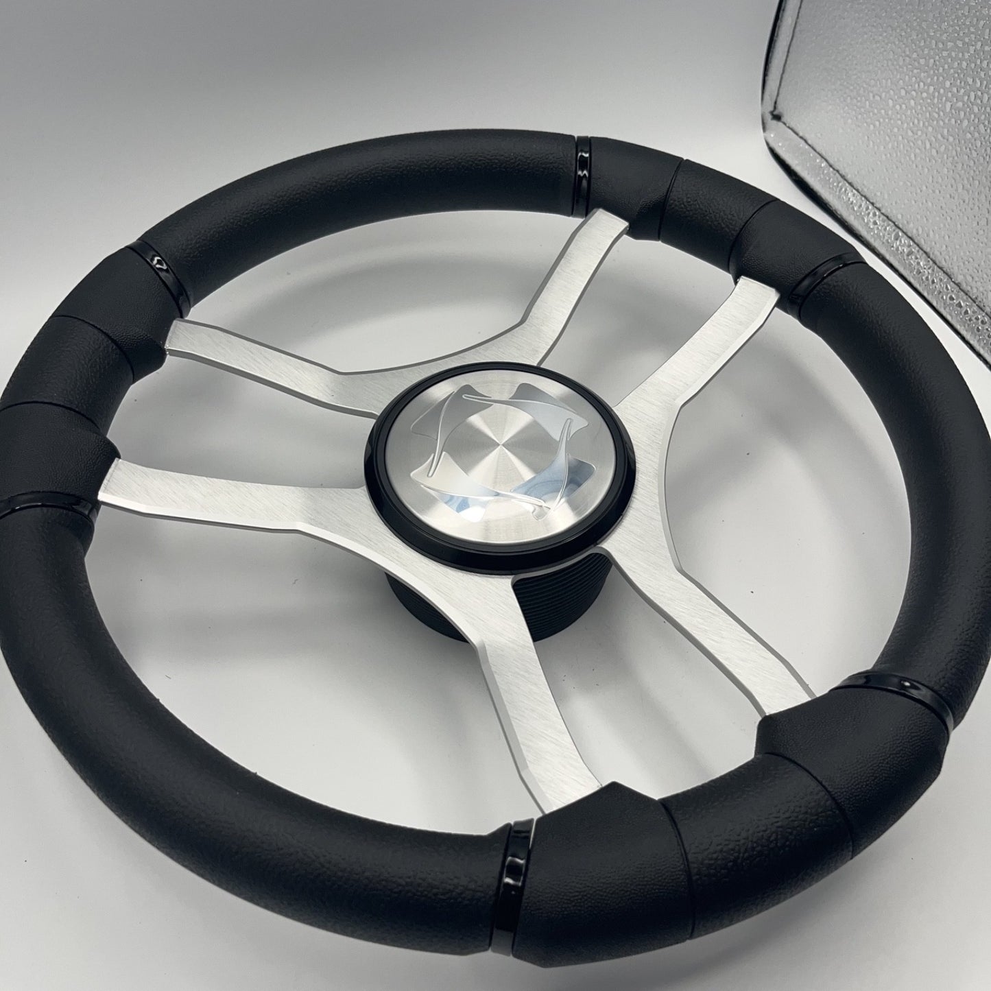 Malera Boat Steering Wheel Brushed Aluminum Spokes | Stingray