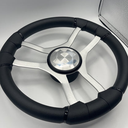 Malera Boat Steering Wheel Brushed Aluminum Spokes | Stingray