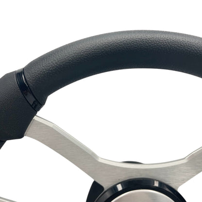 Malera Boat Steering Wheel Brushed Aluminum Spokes