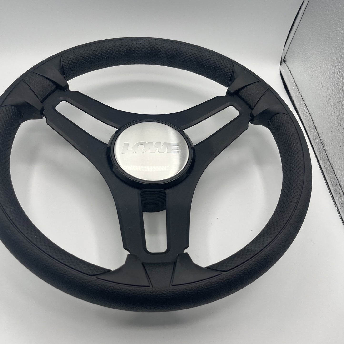 Gussi Italia Marine Steering Wheel Black Brush Metal Spokes | Lowe