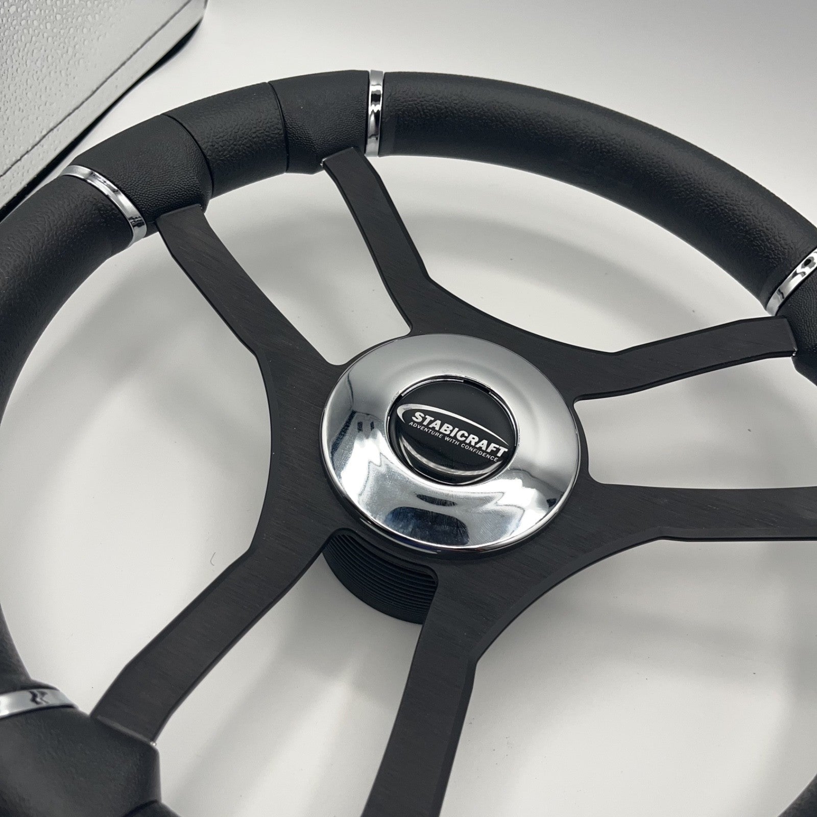 Malera Boat Steering Wheel Black Aluminum Spokes | Stabicraft