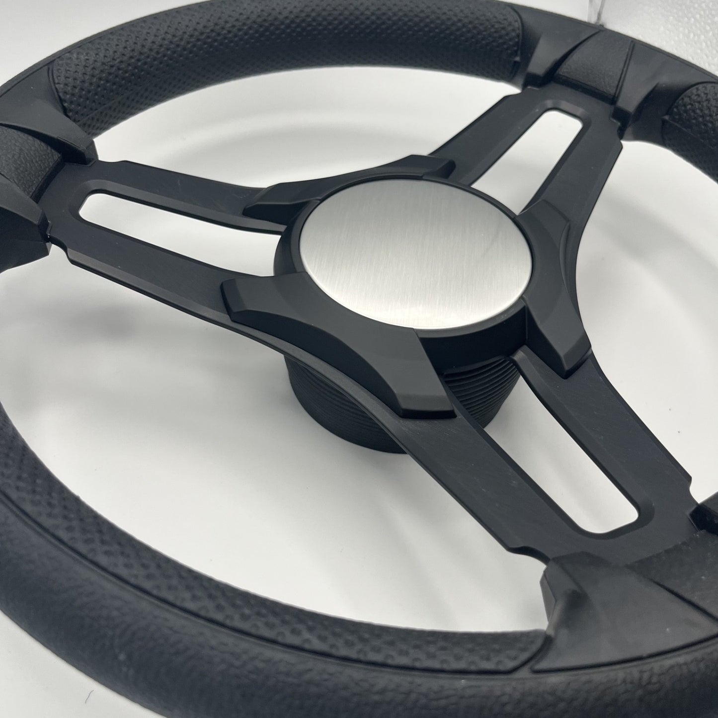 Gussi Italia Marine Steering Wheel Black Brush Metal Spokes | Plain