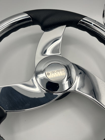 Model M533 Boat Steering Wheel Polished Aluminum Spokes | Gussi Italia