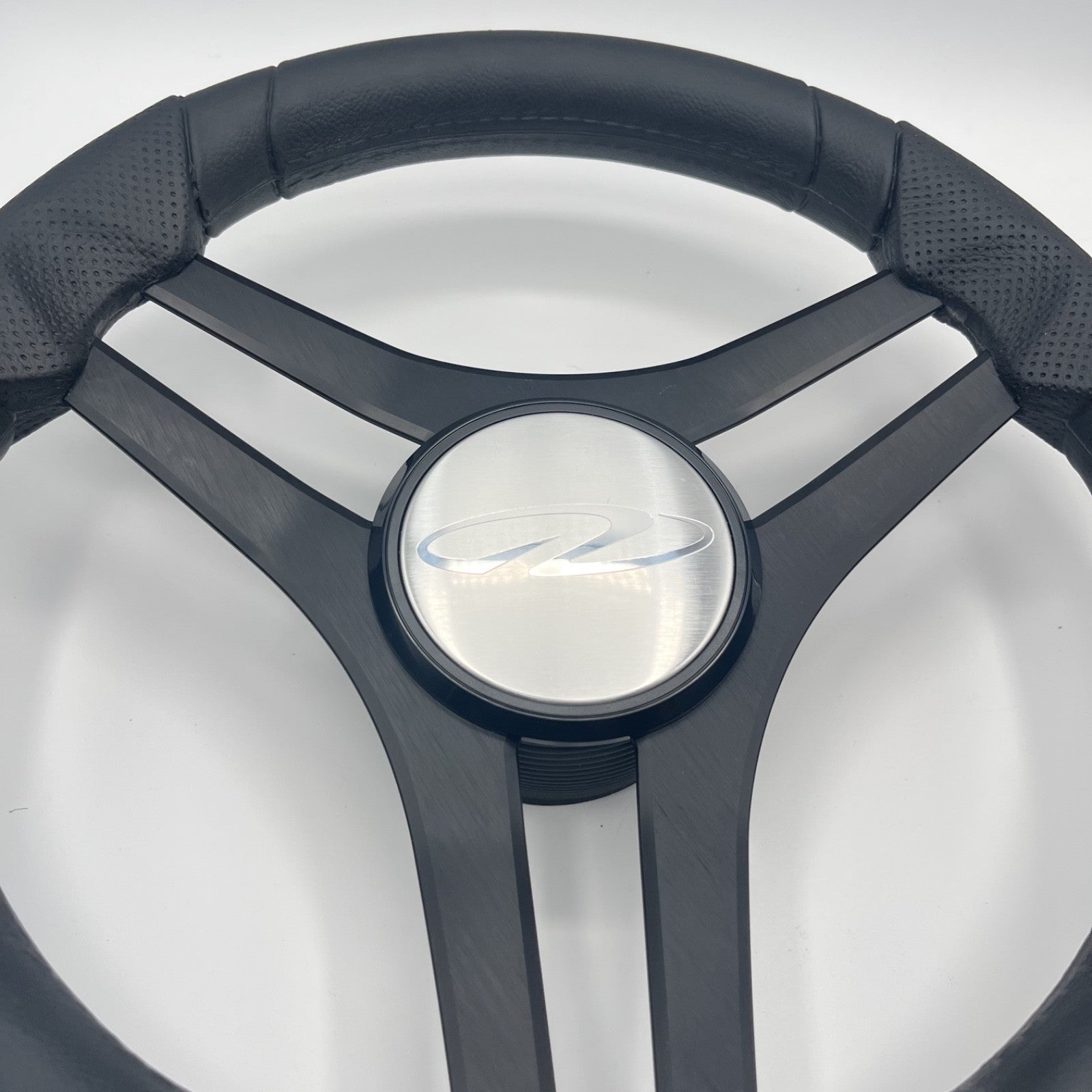 Molinara Marine Steering Wheel Black Brushed Alum Spokes | Regal