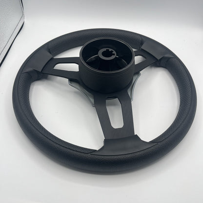 Gussi Italia Boat Model 15 Steering Wheel Black Brushed Alum Spokes |Blk Crest