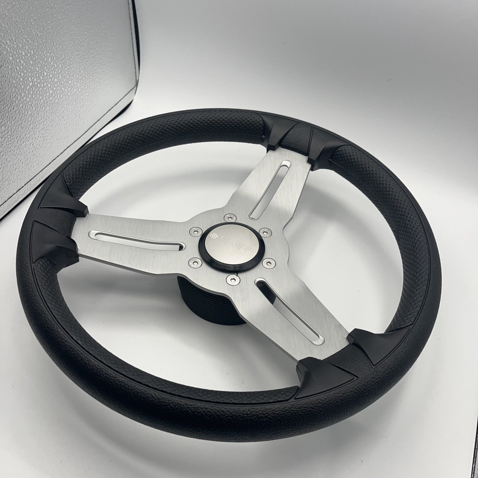 Model 15A Marine Steering Wheel Brushed Alum Spokes | Gussi Italia Cap