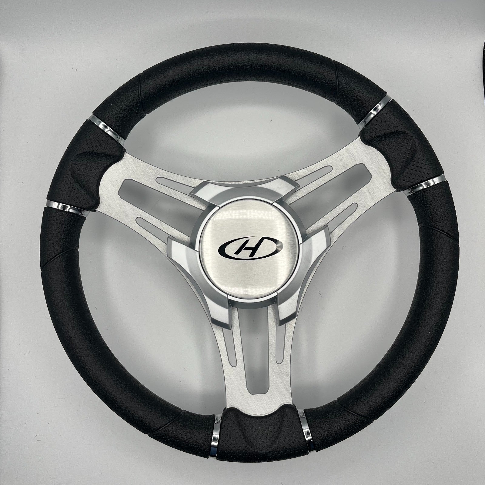Verona Boat Steering Wheel Brush Alum Spoke KEYED or SPLINED HUB | Harris Kayot