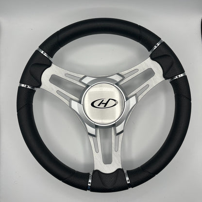Verona Boat Steering Wheel Brush Alum Spoke KEYED or SPLINED HUB | Harris Kayot