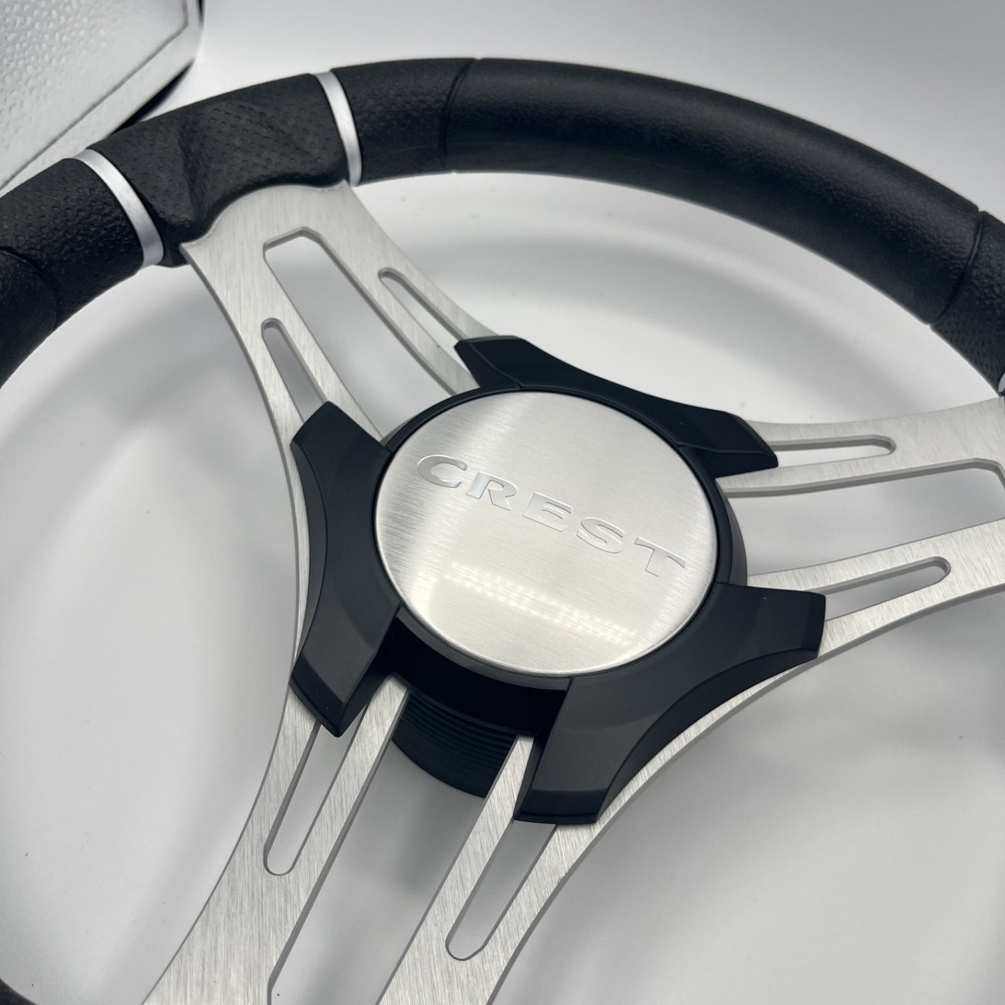Gussi Italia Boat Steering Wheel Brushed Aluminum Spokes | Crest Boats