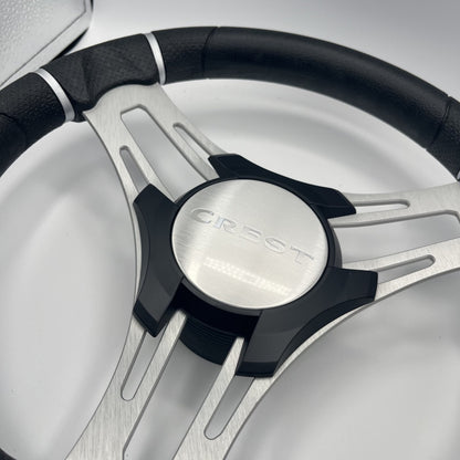 Gussi Italia Boat Steering Wheel Brushed Aluminum Spokes | Crest Boats