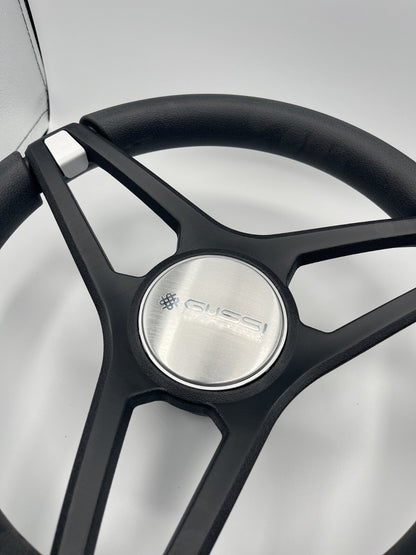 Molino Black & Silver Accents Golf Cart Steering Wheel fits E-Z-GO Carts