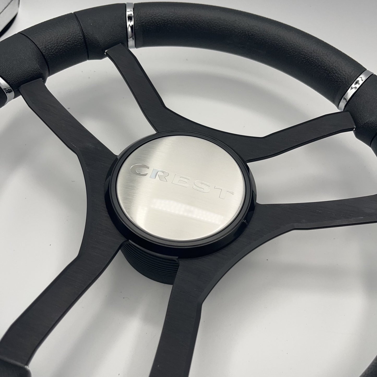 Malera Boat Steering Wheel Black Aluminum Spokes | Crest Boats