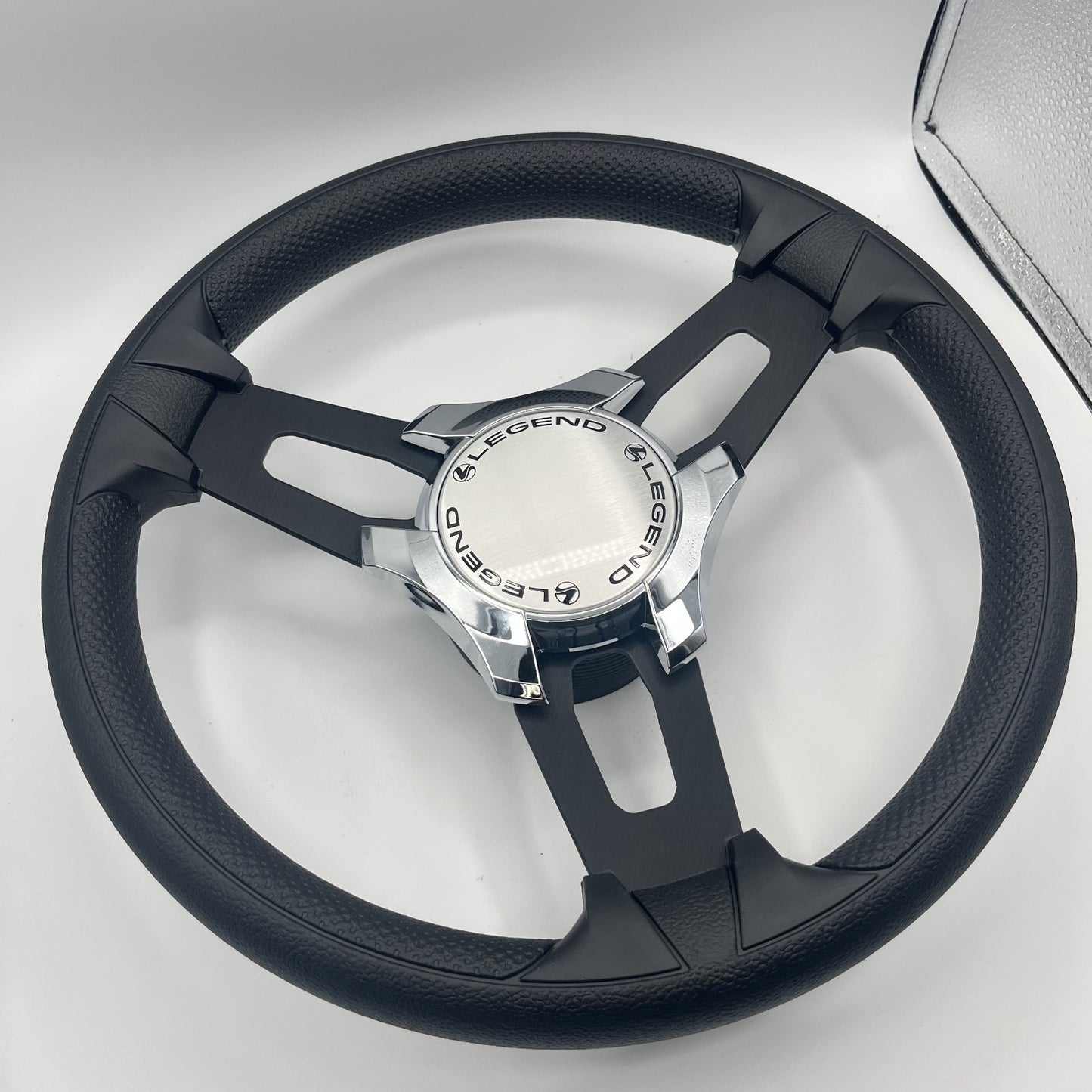 Gussi Italia Boat Model 15 Steering Wheel Black Brushed Alum Spokes |Legend