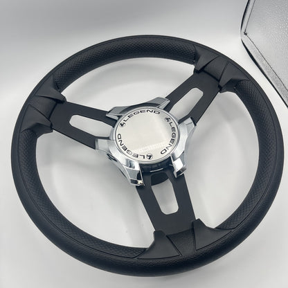 Gussi Italia Boat Model 15 Steering Wheel Black Brushed Alum Spokes |Legend