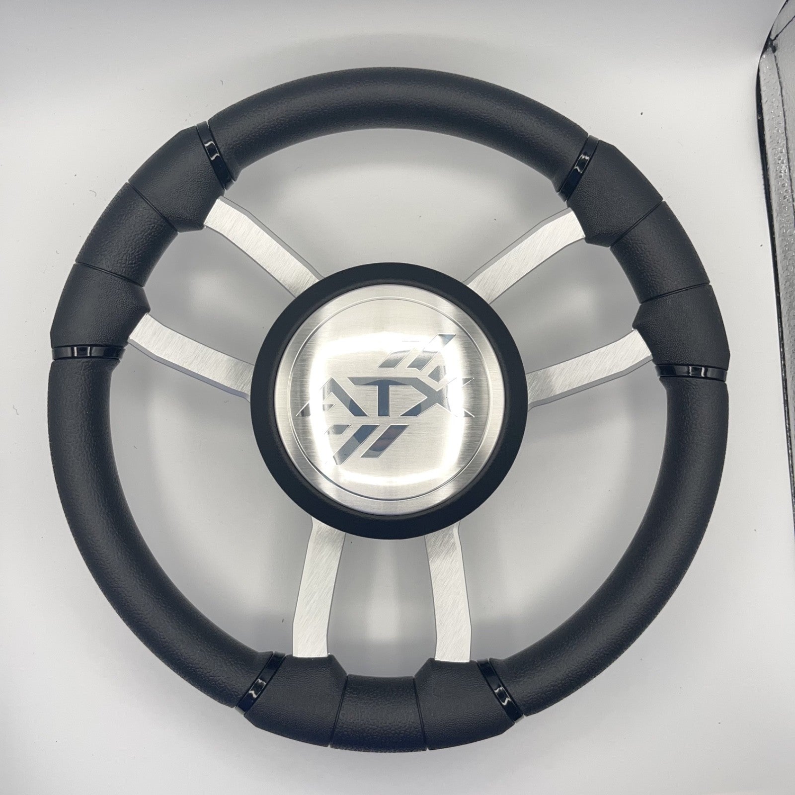 Malera Boat Steering Wheel Brushed Aluminum Spokes | ATX Boats