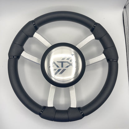 Malera Boat Steering Wheel Brushed Aluminum Spokes | ATX Boats