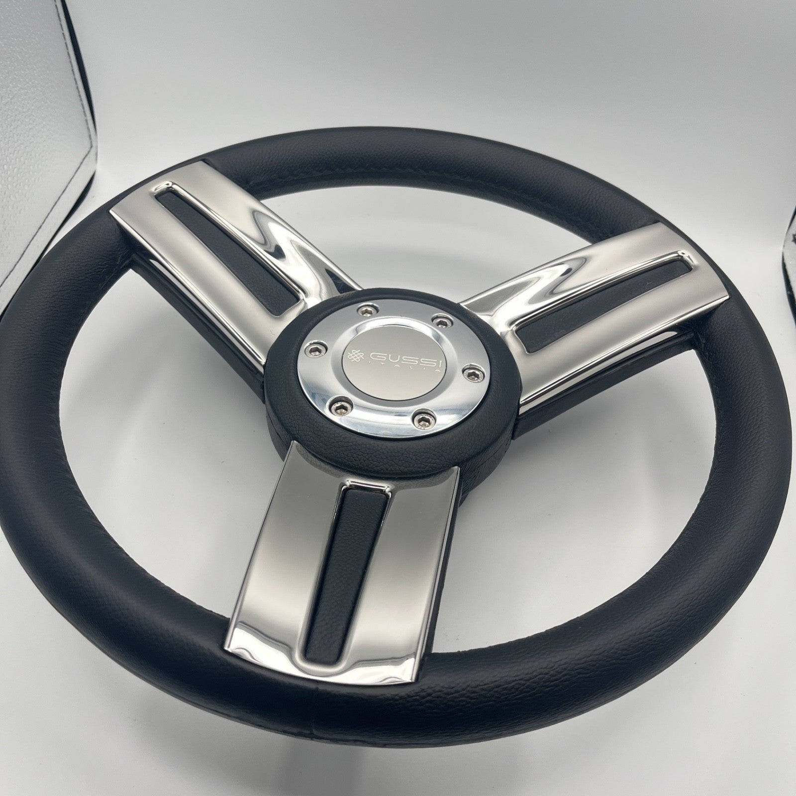 Gussi Italia Marine Steering Wheel Stainless Steel Spoke Soft Touch Rim | Gussi