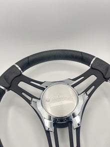 Verona Boat Steering Wheel Black Brushed Alum Spokes | Gussi Italia