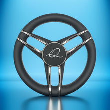 Gussi Italia Boat Steering Wheel Stainless Steel Spoke Leather Rim | APEX Boats