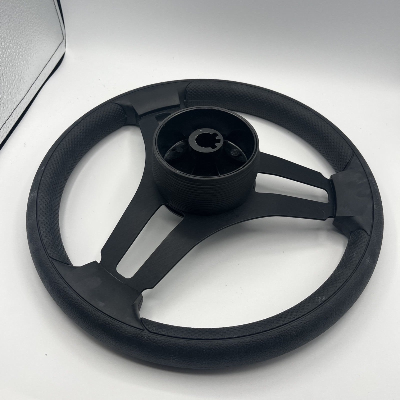 Gussi Italia Marine Steering Wheel Black Brush Metal Spokes | Lowe