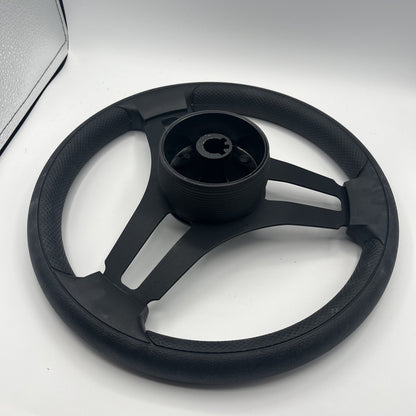 Gussi Italia Marine Steering Wheel Black Brush Metal Spokes | Lowe