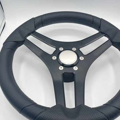 Molinara Marine Steering Wheel Black Brushed Alum Spokes | Bennington