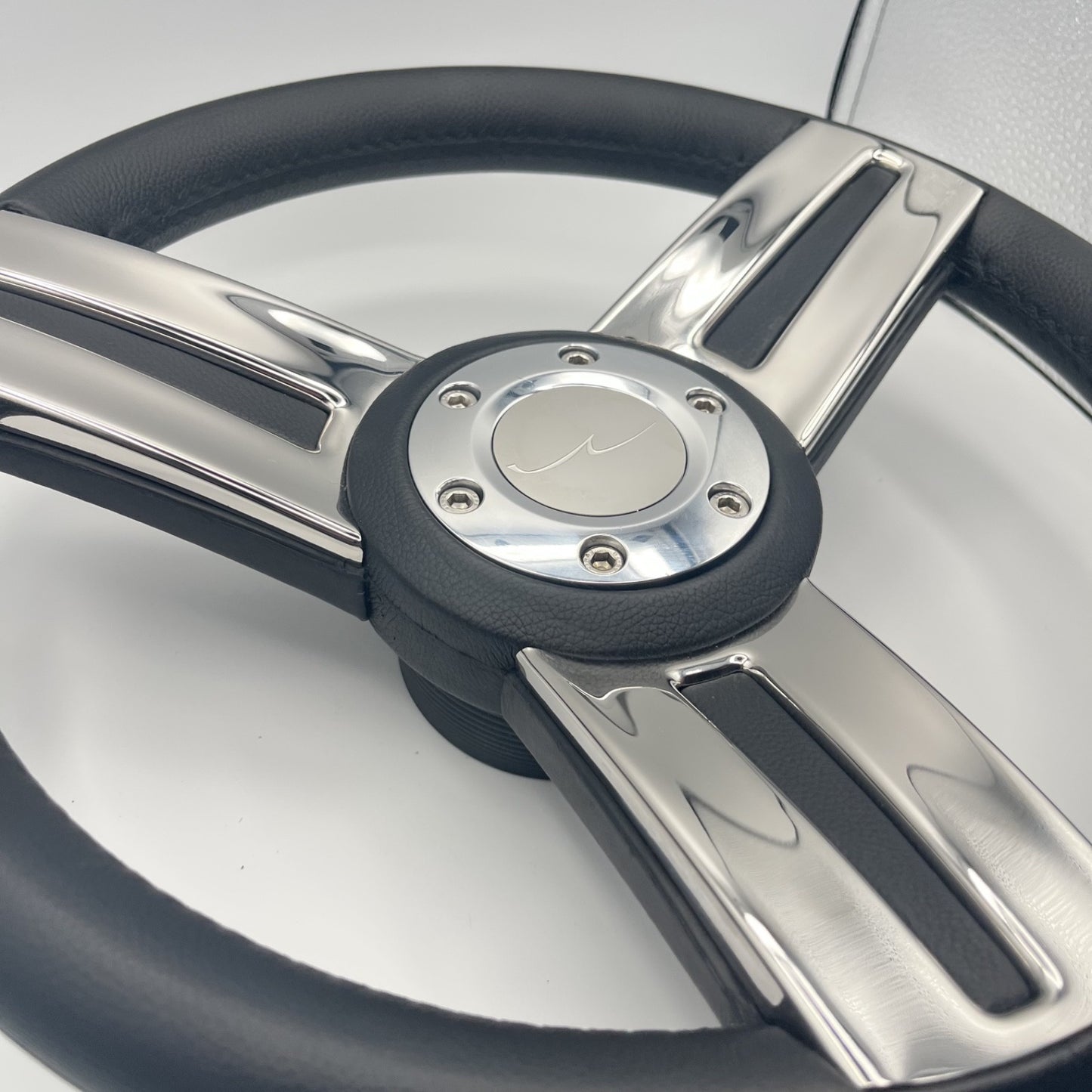 Gussi Italia Marine Steering Wheel Stainless Spoke Soft Touch Rim | Blue Wave