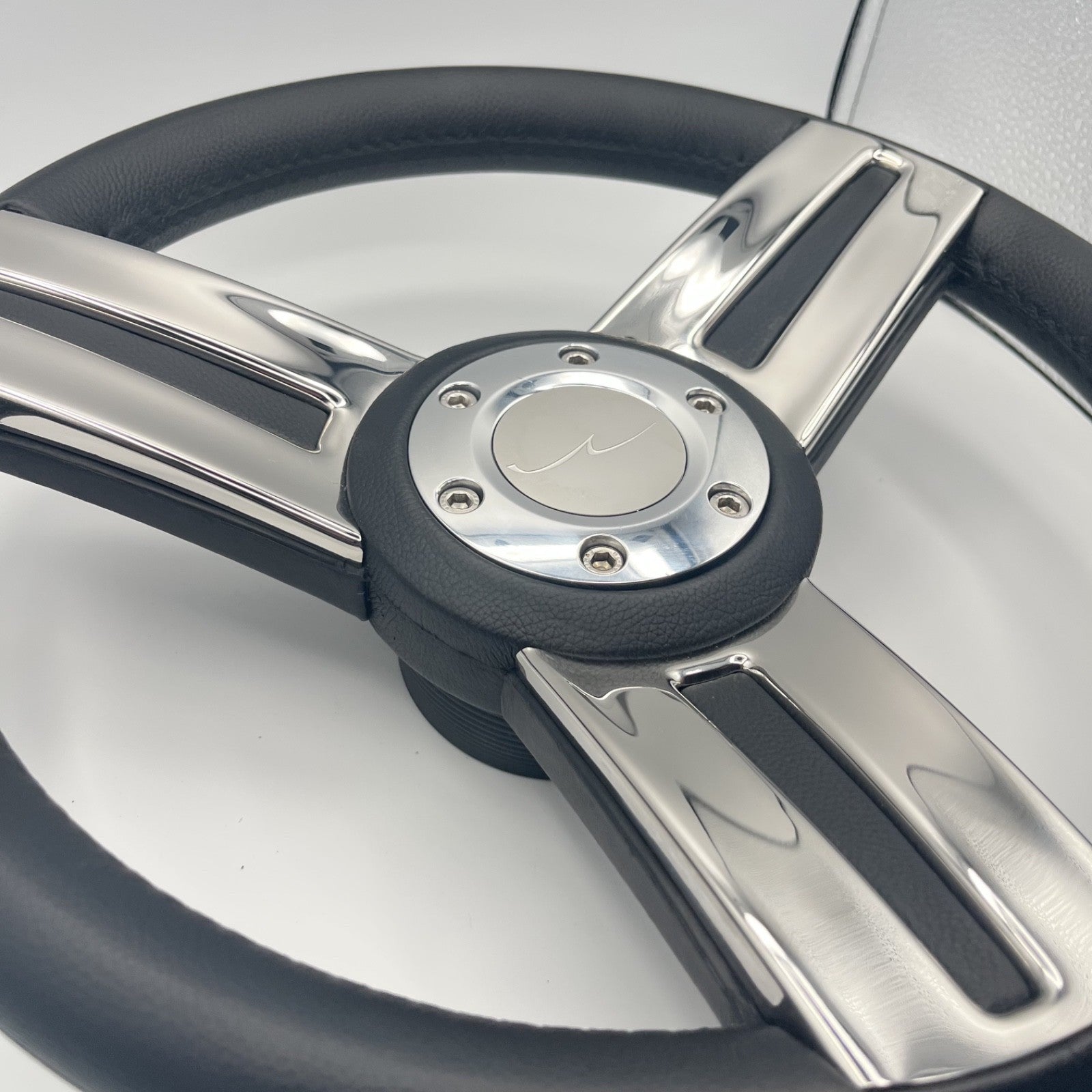 Gussi Italia Marine Steering Wheel Stainless Spoke Soft Touch Rim | Blue Wave