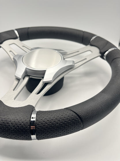 Verona Boat Steering Wheel Brushed Aluminum Spokes | Plain
