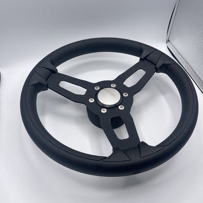 Gussi Italia Boat Model 15 Steering Wheel Black Brushed Alum Spokes |Blank