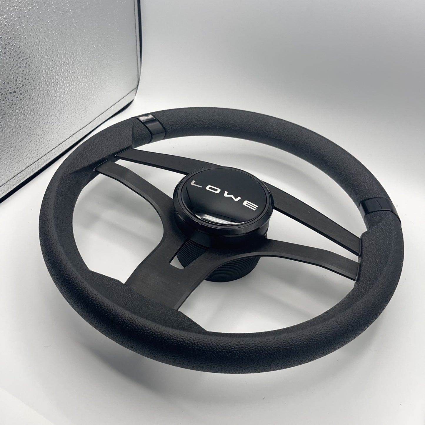 Badia Boat Steering Wheel Brushed Black Aluminum Spokes | Lowe Boats