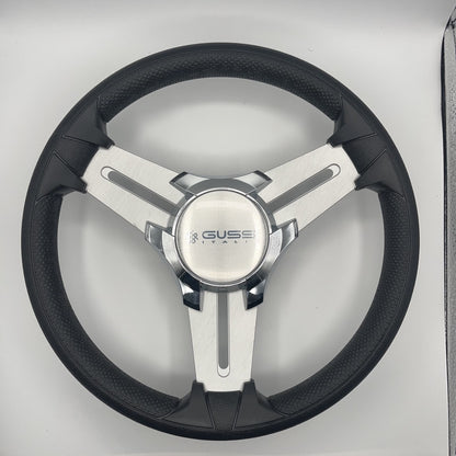 Model 15 Marine Steering Wheel Brushed Aluminum Spokes | Gussi Logo