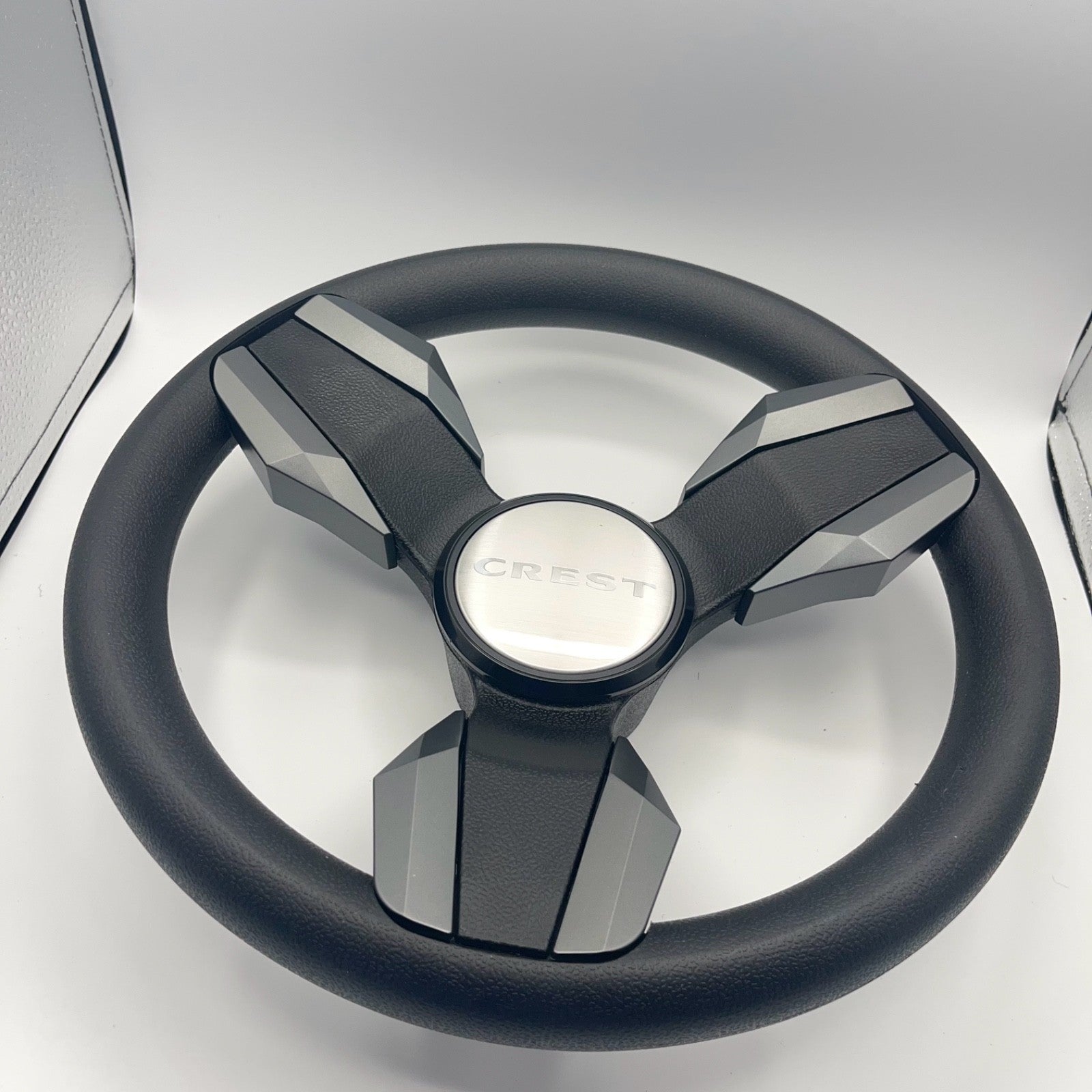 Collina Boat Steering Wheel Dark Gray Inserts - Crest - Keyed ONLY