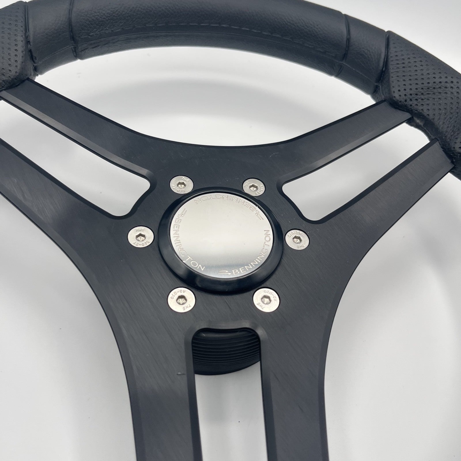 Molinara Marine Steering Wheel Black Brushed Alum Spokes | Bennington