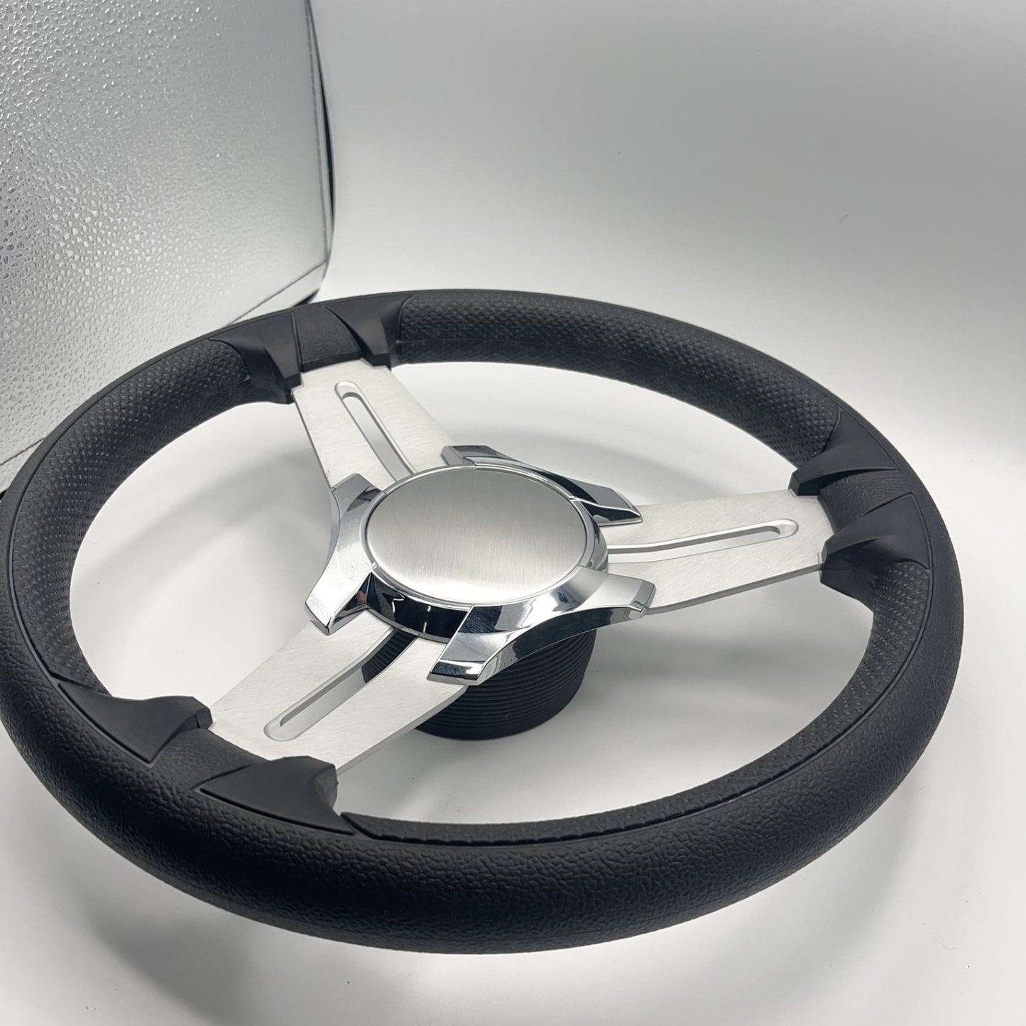 Model 15 Marine Steering Wheel Brushed Aluminum Spokes | Blank Center