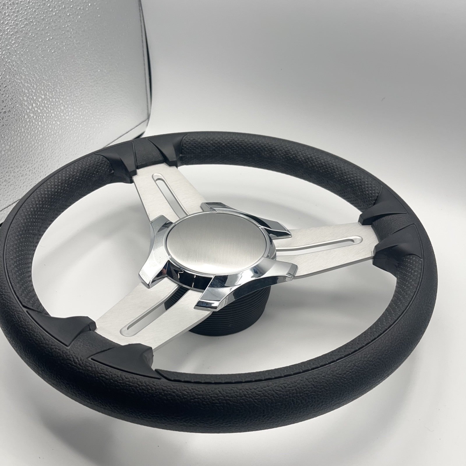 Model 15 Marine Steering Wheel Brushed Aluminum Spokes | Blank Center