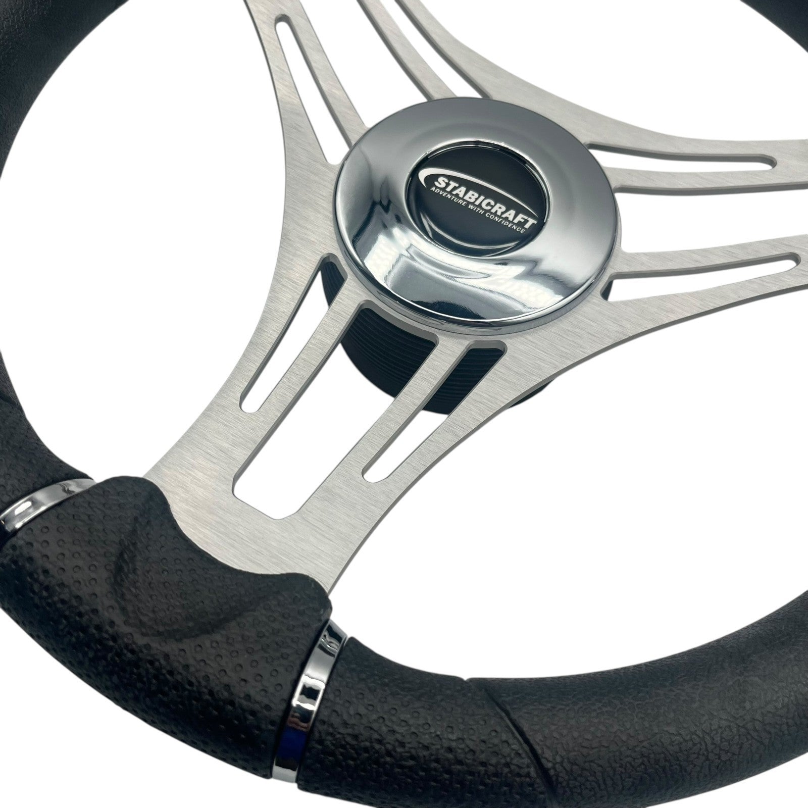 Verona Boat Steering Wheel Gray Brushed Aluminum Spokes | Stabicraft