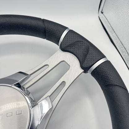 Gussi Italia Boat Steering Wheel Brushed Aluminum Spokes | Manitou Boats