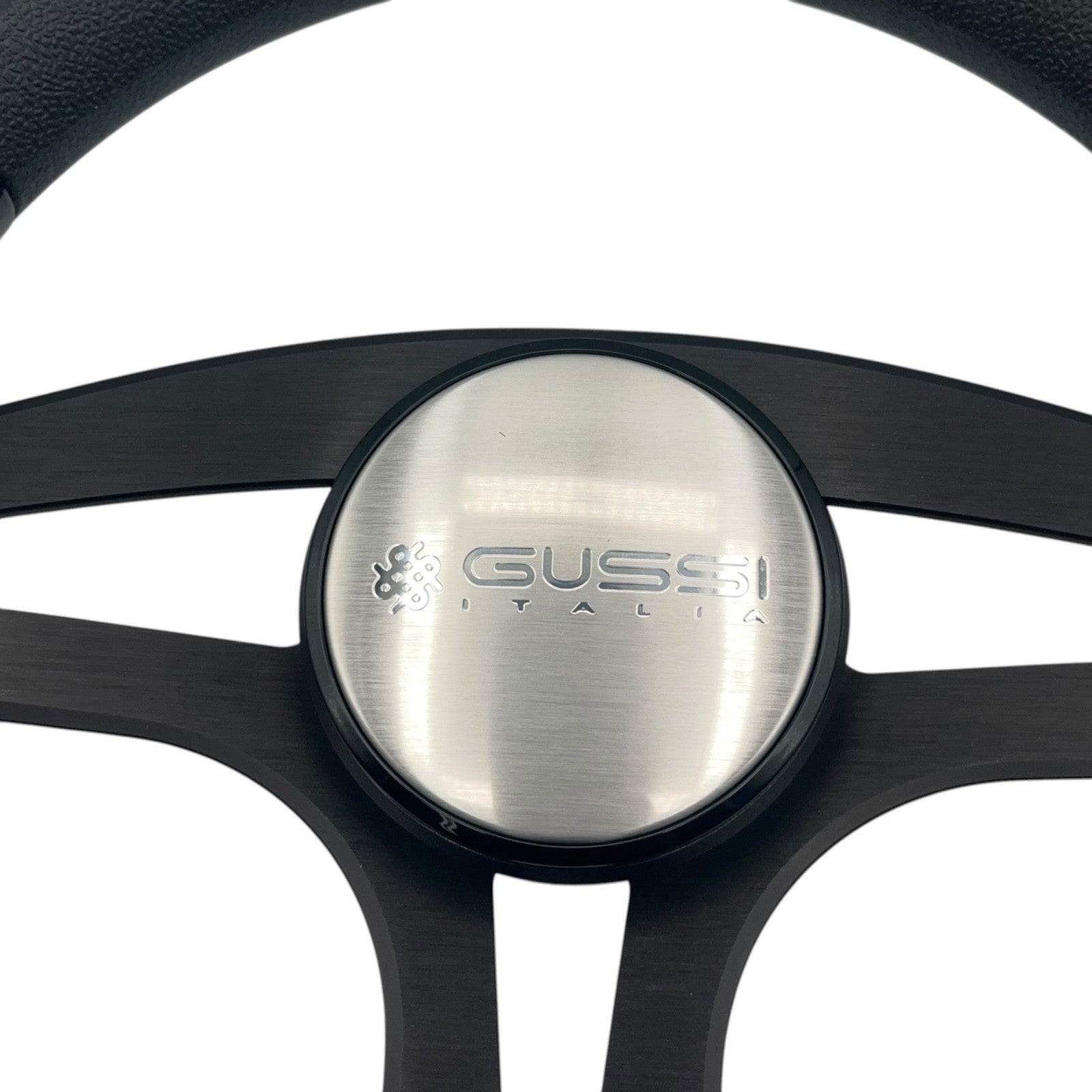Badia Boat Steering Wheel Brushed Black Aluminum Spokes